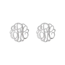 14K Gold Plated Sterling Silver 3-Letter Monogram Earrings