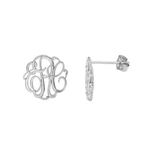 Sterling Silver 3-Letter Monogram Earrings