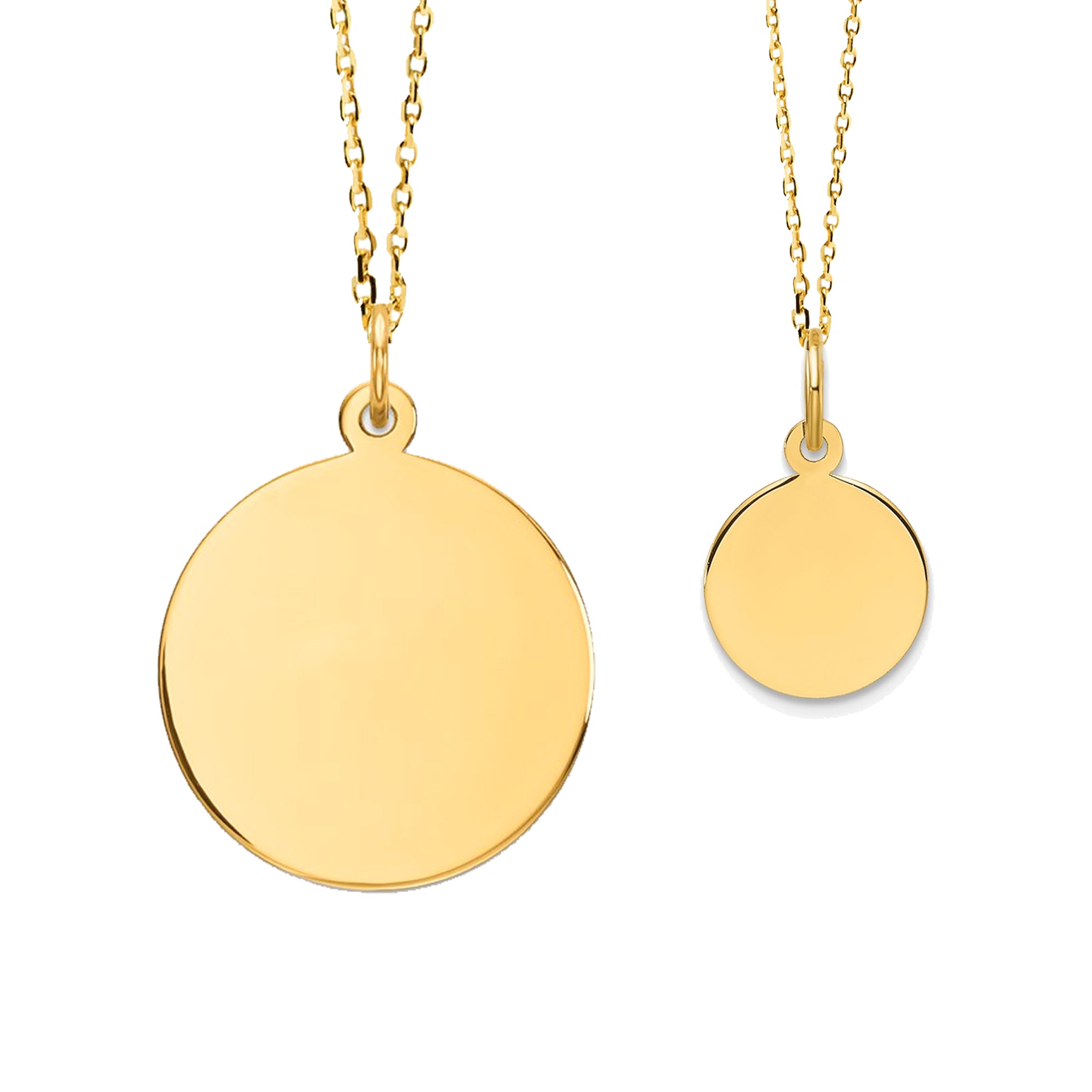 Mom 14K Gold Round Engravable Necklace