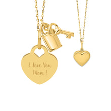 14K Gold Mother & Child Set | Heart Engravable Necklace