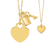 14K Gold Mother & Child Set | Heart Engravable Necklace