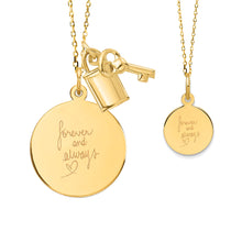 14K Gold Mother & Child Set | Round Engravable Necklace