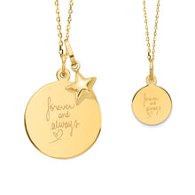 14K Gold Mother & Child Set | Round Engravable Necklace