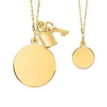 14K Gold Mother & Child Set | Round Engravable Necklace