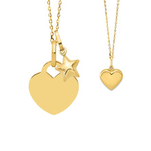 14K Gold Mother & Child Set | Heart Engravable Necklace