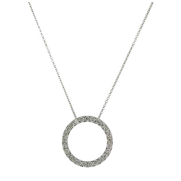Circle 14K White Gold Lab Grown Diamond Necklace