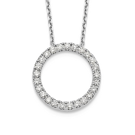 Circle 14K White Gold Lab Grown Diamond Necklace