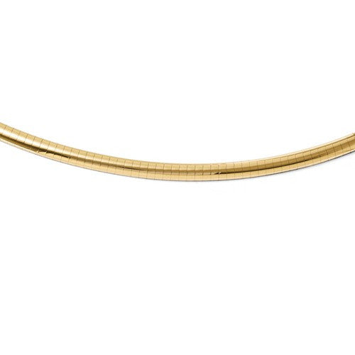 14kt. Yellow Gold 2mm Wide, 17'' Long Omega Style Necklace