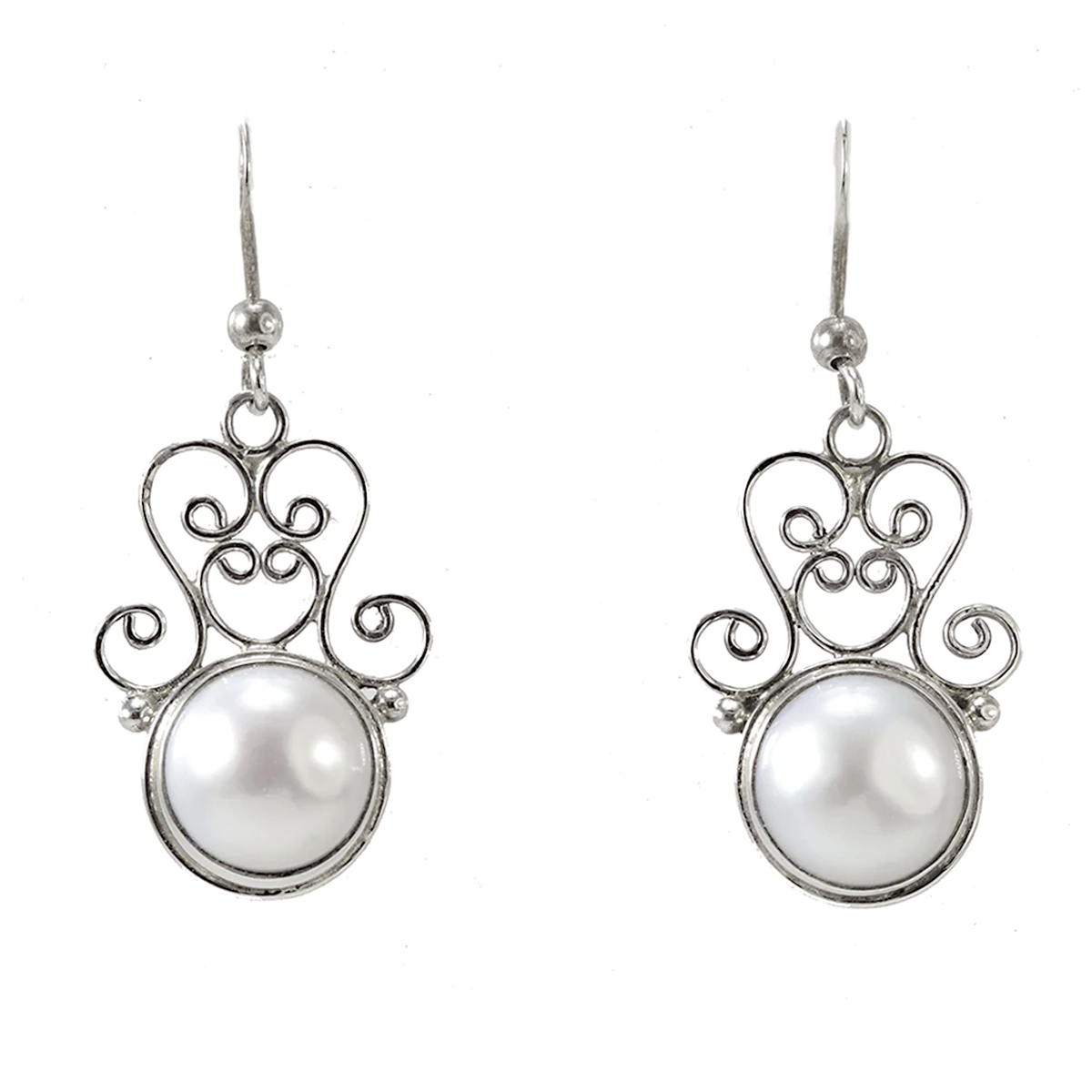 Sterling Silver and Pearl Earrings