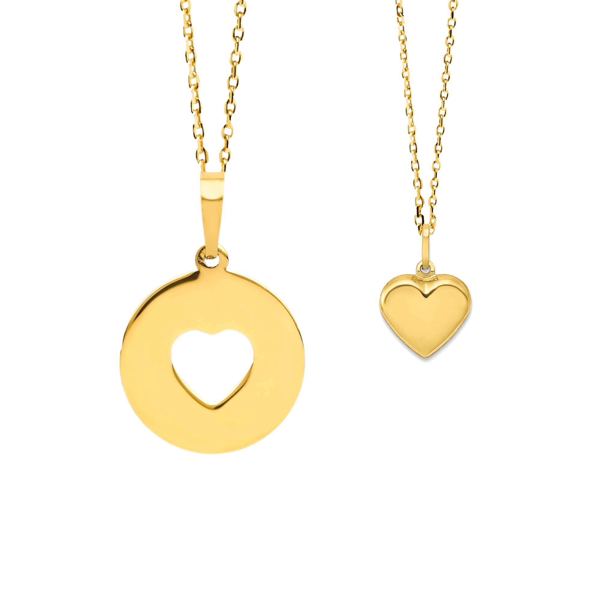 Mom 14K Gold Pierced Heart Engravable Mom Necklace