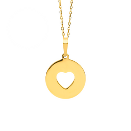 Mom 14K Gold Pierced Heart Engravable Mom Necklace