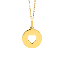 Mom 14K Gold Pierced Heart Engravable Mom Necklace