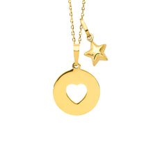 14K Sisterhood Gold Pierced Heart Necklace
