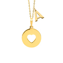 Mom 14K Gold Pierced Heart Engravable Mom Necklace
