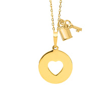 14K Sisterhood Gold Pierced Heart Necklace
