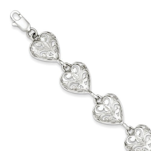 Sterling Silver Heart Bracelet