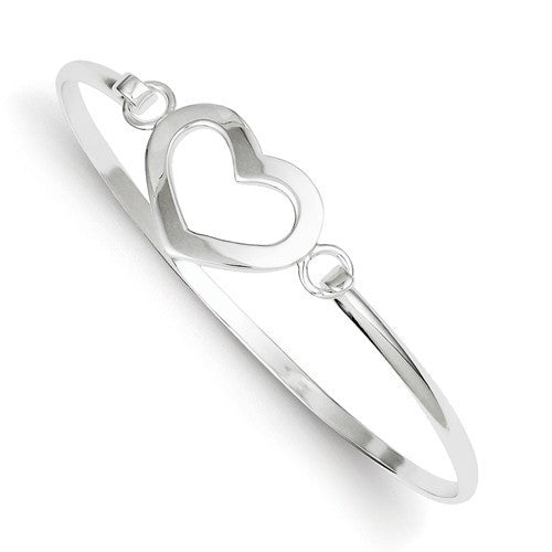 Sterling Silver Heart Bangle Bracelet