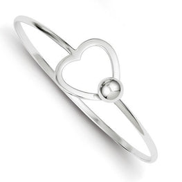 Sterling Silver Heart Bangle Bracelet