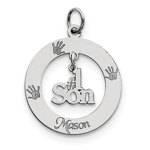 Sterling Silver Personalizable #1 Son Charm