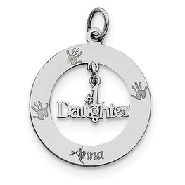 Sterling Silver Personalizable #1 Daughter Charm