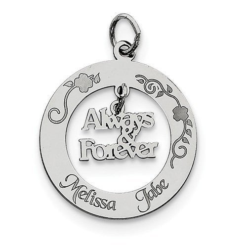 Sterling Silver Personalizable Always & Forever Charm