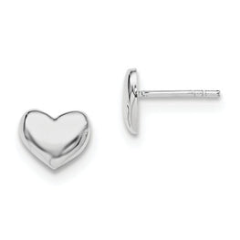 Sterling Silver Polished Heart Post Earrings