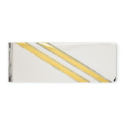 Sterling Silver Vermeil Dual Stripe Money Clip