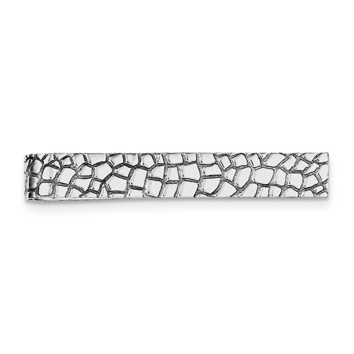 Sterling Silver Textured Pebble Tie Bar