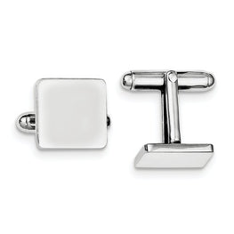 Sterling Silver Rhodium-Plated Square Cuff Links