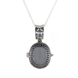 Handmade Sterling Silver Oval Locket Pendant