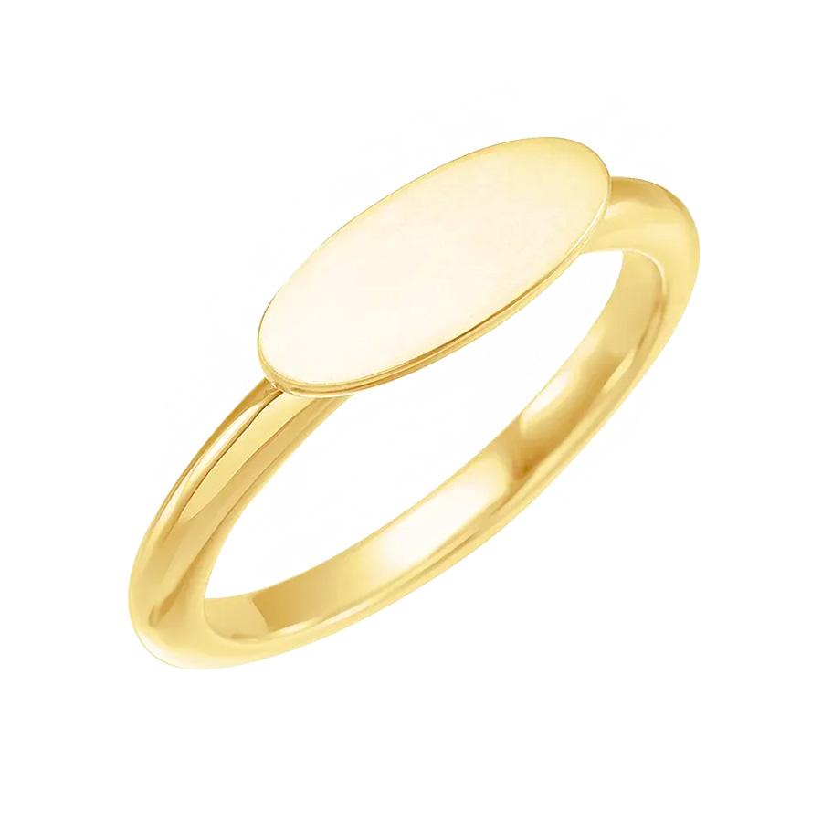 14K White Gold 13x5.5 mm Oval Signet Ring