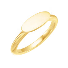 14K Yellow Gold 13x5.5 mm Oval Signet Ring
