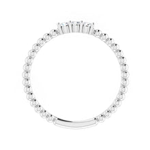 14K White 1/10 CTW Diamond Beaded Ring