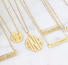 14K Rose Gold Roman Date Necklace