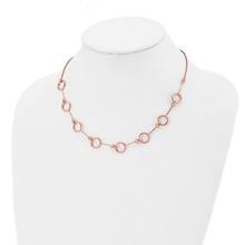 Sterling Silver Rose-tone Polished Necklace