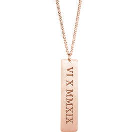 14K Rose Gold-Plated Roman Date Necklace