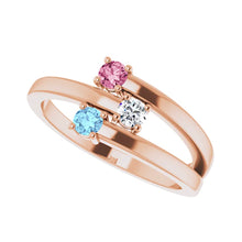 14K Yellow Gold 1-4-Stone Family Ring