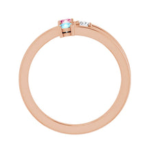 14K Rose Gold 1-4-Stone Family Ring