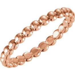 Rose Gold 2.5 mm Beaded Stackable Ring