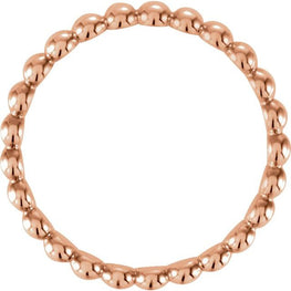 Rose Gold 2.5 mm Beaded Stackable Ring