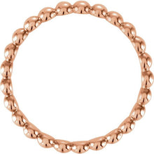 Rose Gold 2.5 mm Beaded Stackable Ring