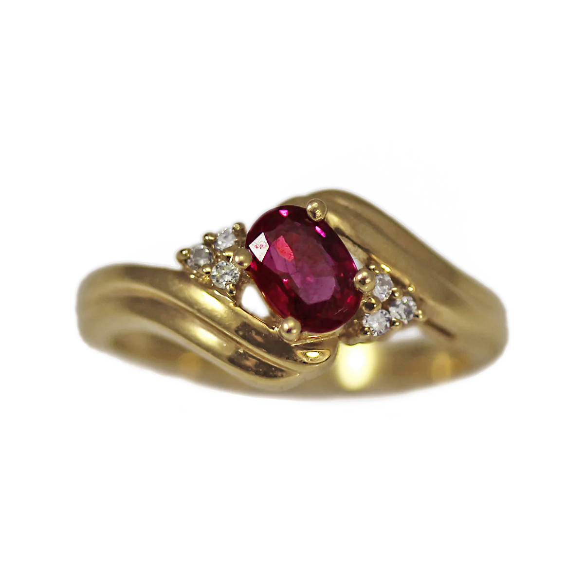 SPECIAL ORDER- 14K Yellow Gold Symmetrical Ruby and Diamond Ring