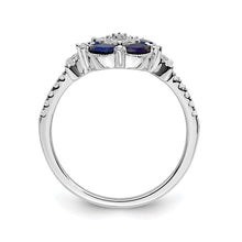 14K Gold Lab Grown Diamond & Sapphire