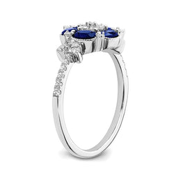 14K Gold Lab Grown Diamond & Sapphire