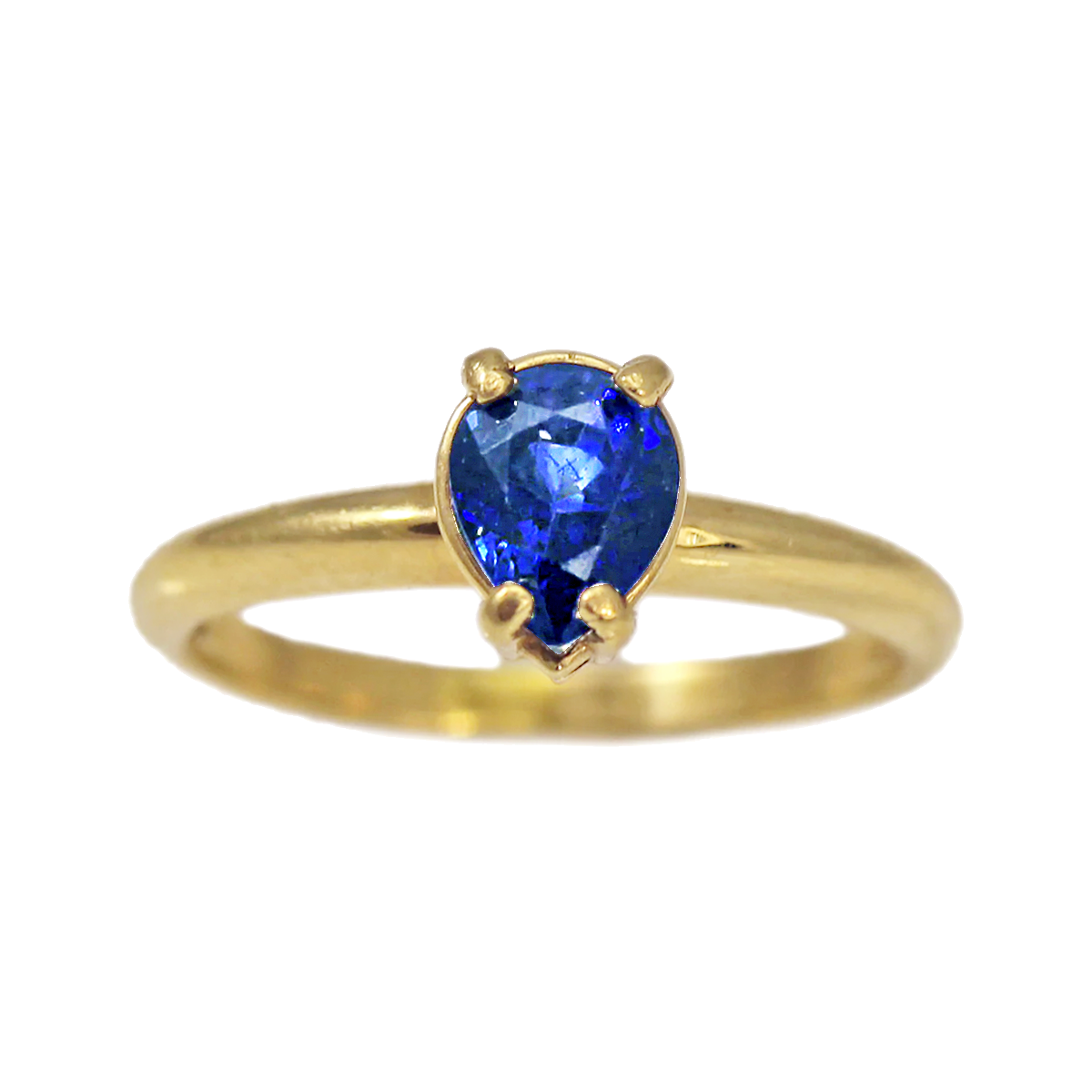 SPECIAL ORDER -  14K Yellow Gold Teardrop Sapphire Ring