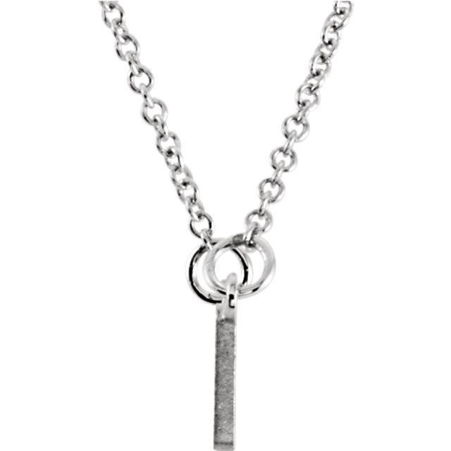 Engravable Sterling Silver Bar Necklace