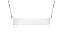 Engravable Sterling Silver Bar Necklace