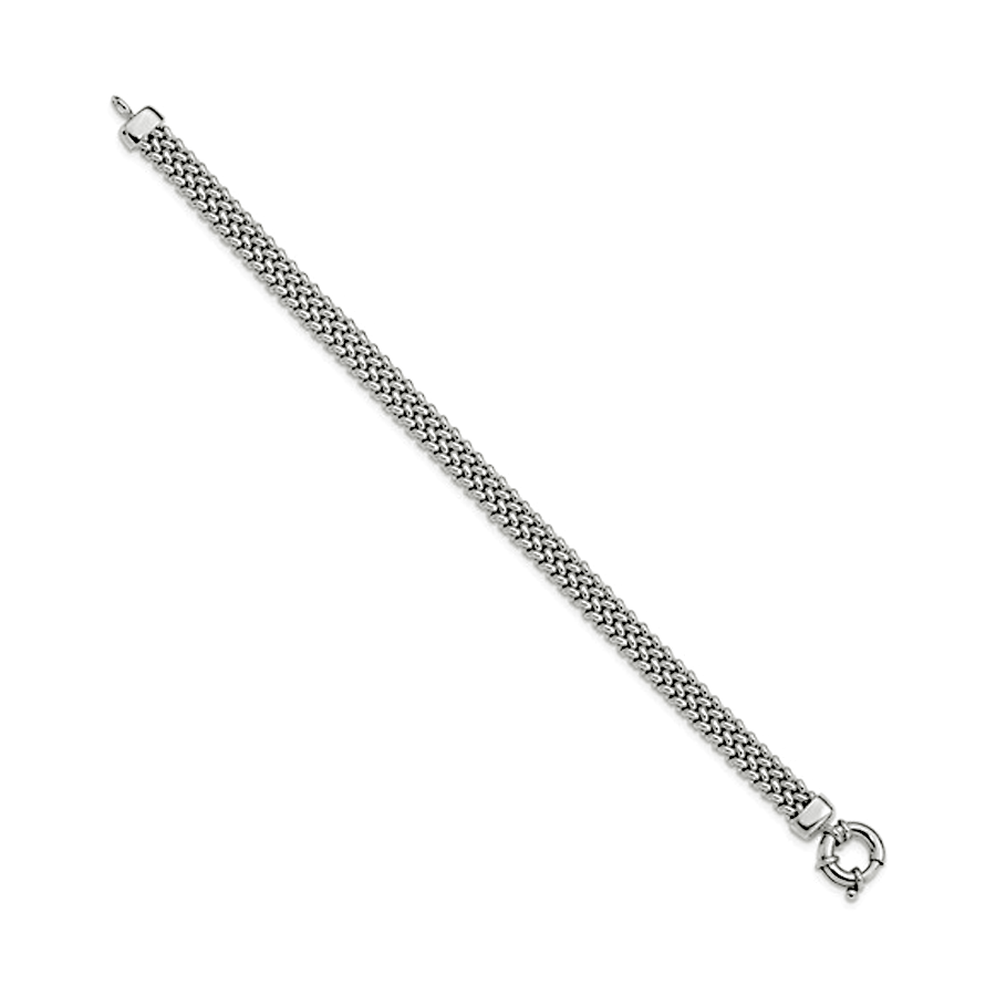 925 Sterling Silver Polished Fancy Link Bracelet