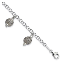 Leslie's Sterling Silver Fancy Link Bracelet