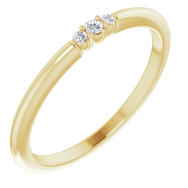 Yellow Gold 3 Diamond Stackable Ring